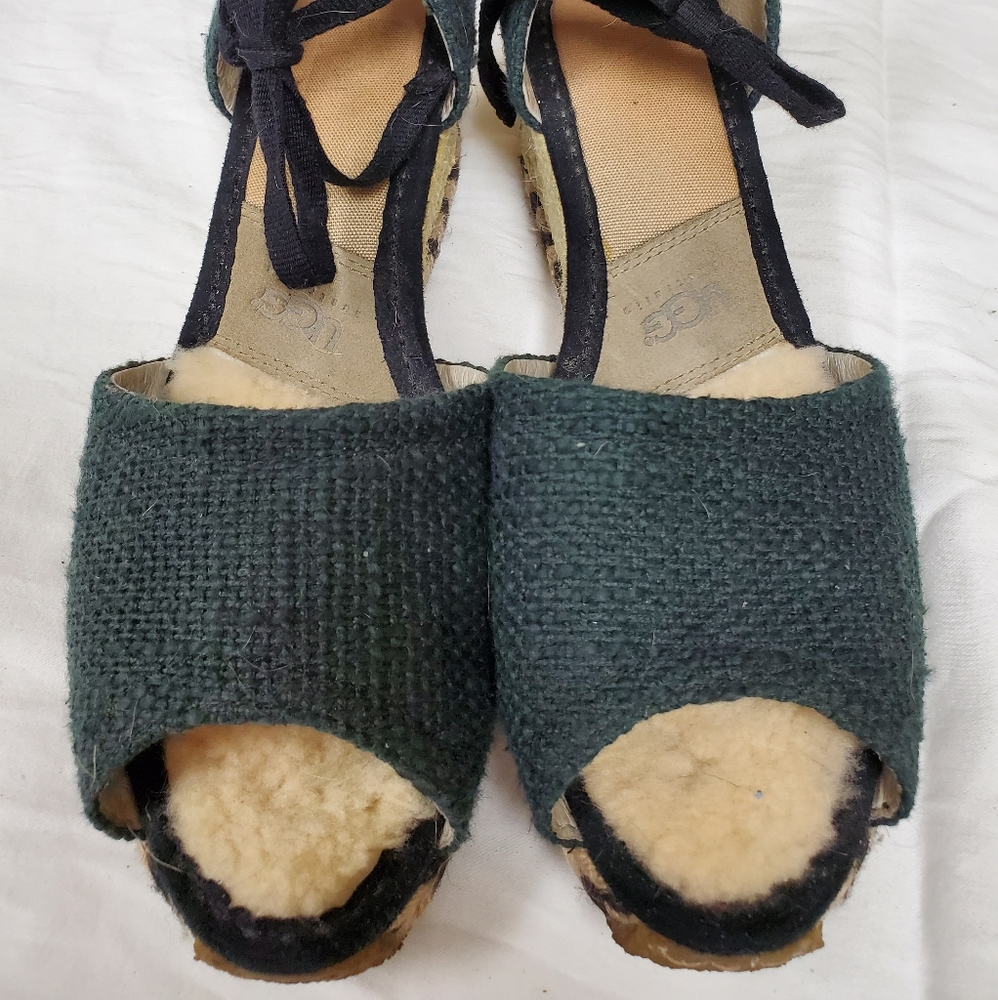 Ugg Textile & Sheepskin Wedge Sandals